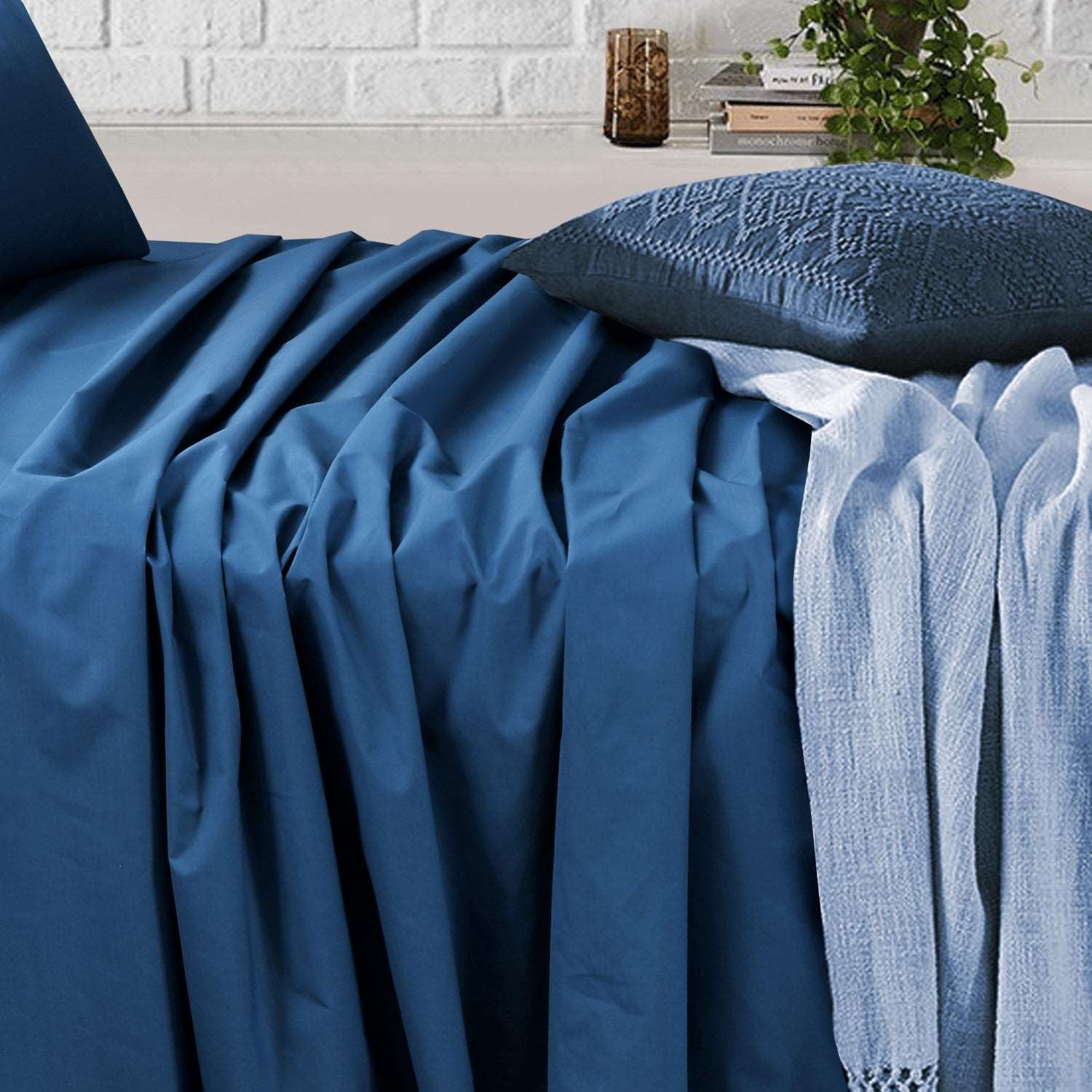 Sheet Set | Blue Bed Sheet with Pillow Covers