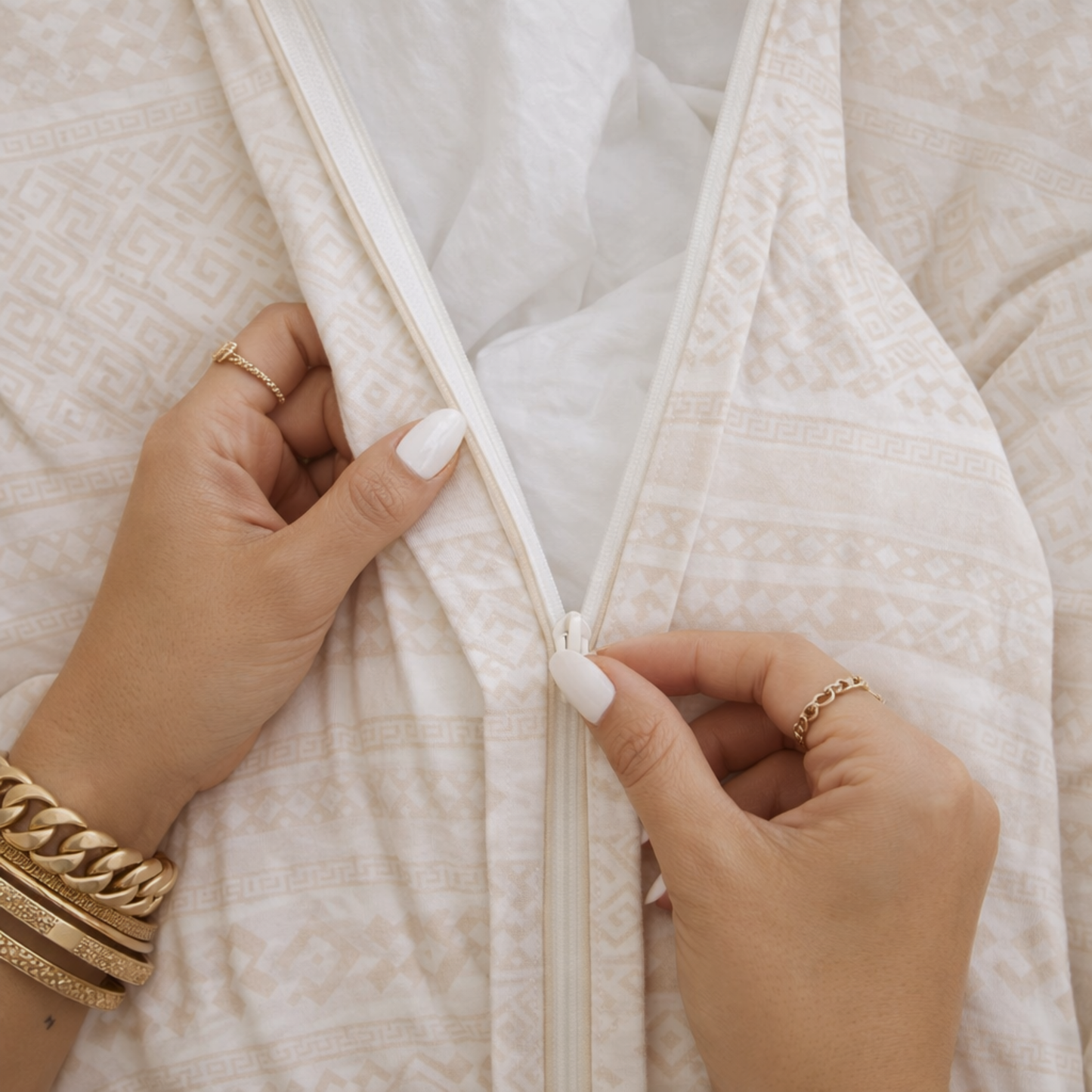 Hampton Beige-Lightweight Warmth with a Polished Look | Pure Cotton