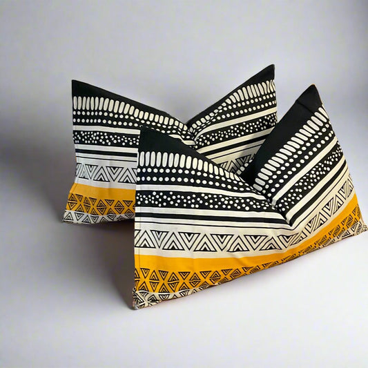 Black & Yellow Ember Pillowcases-Standard size|100% Cotton