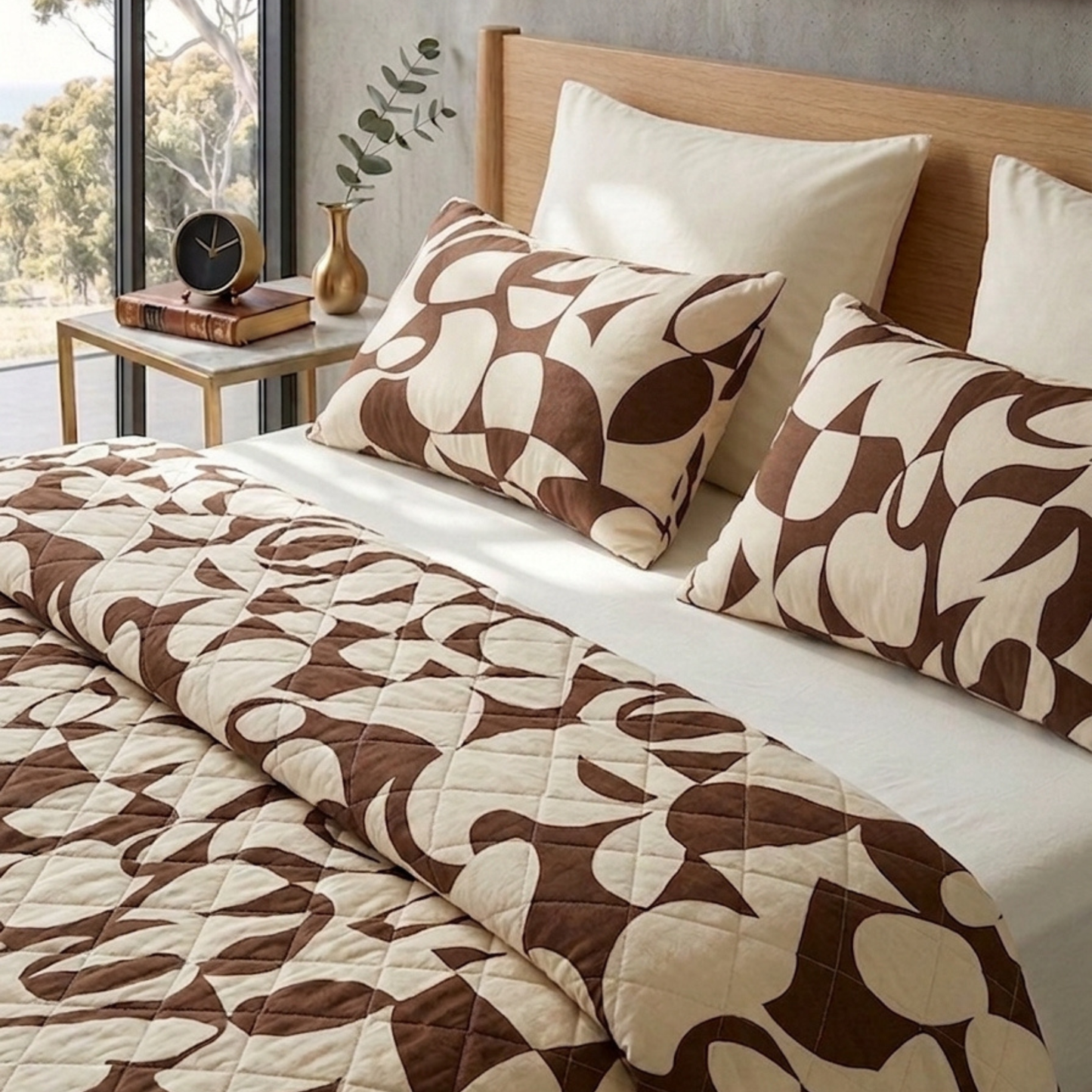 Scandi Taupe Bedspread Set