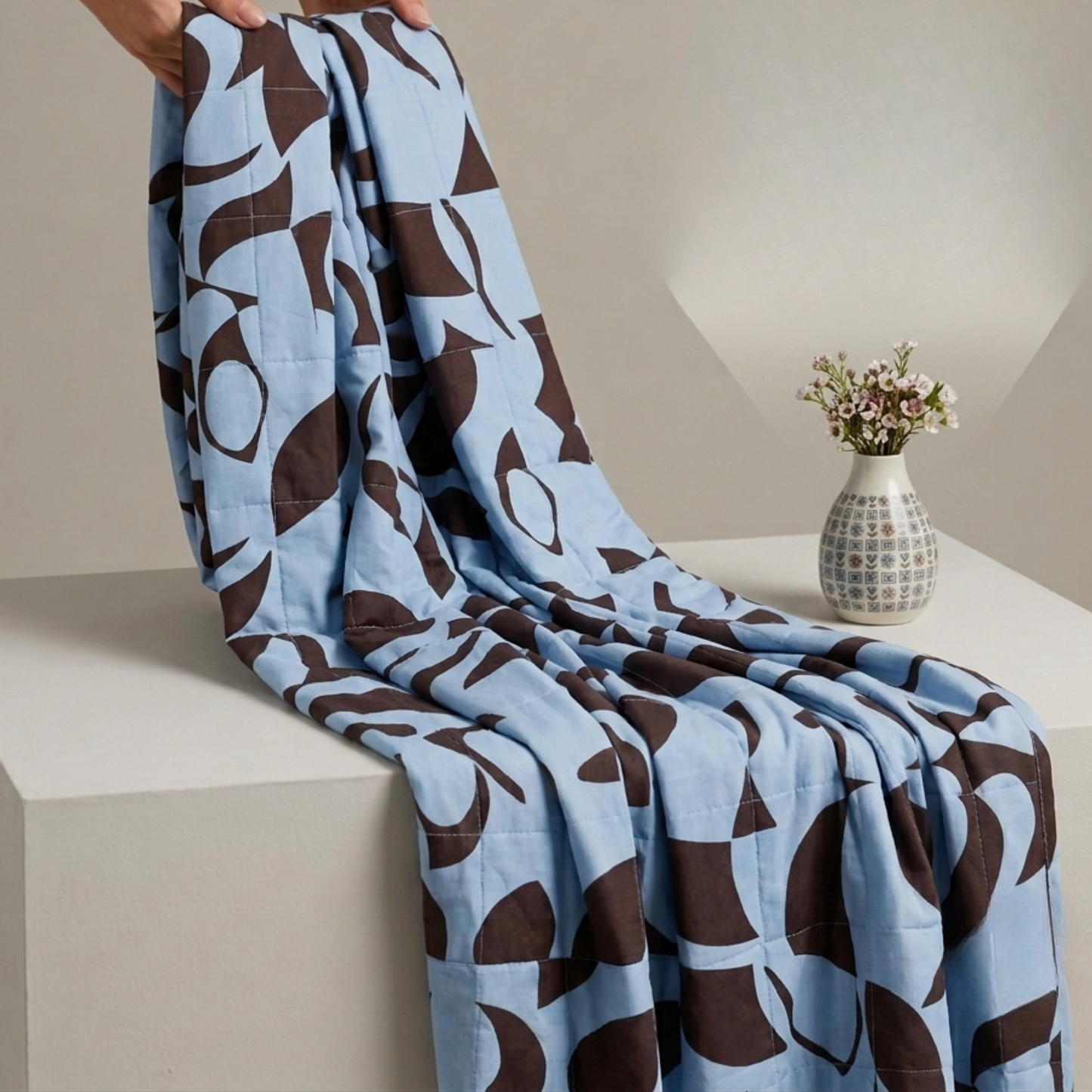 Scandi Aquafern Bedspread Set