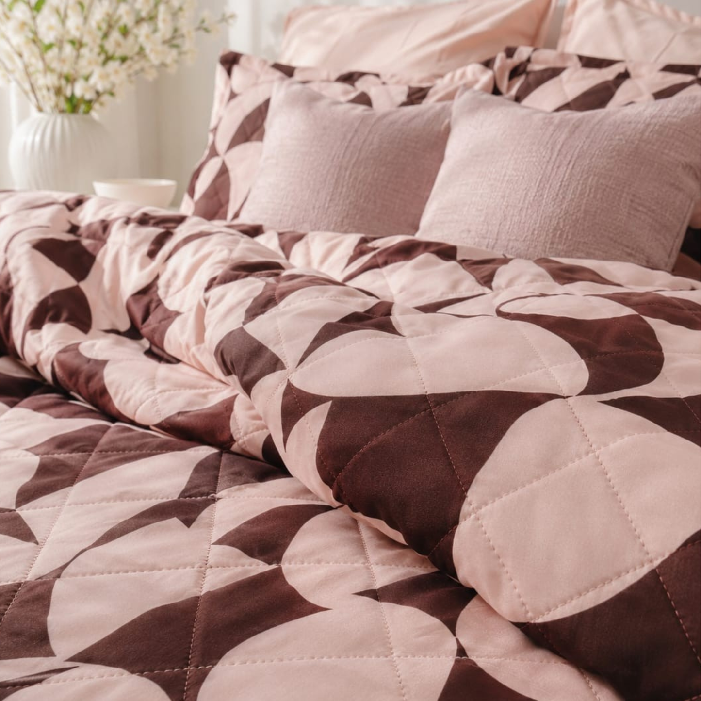 Scandi Rosewood Bedspread Set