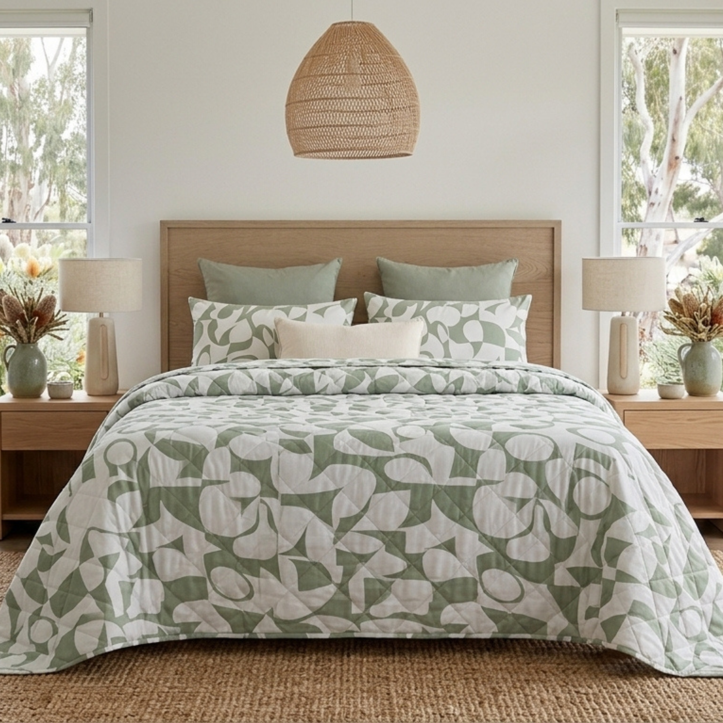 Scandi Sage Bedspread
