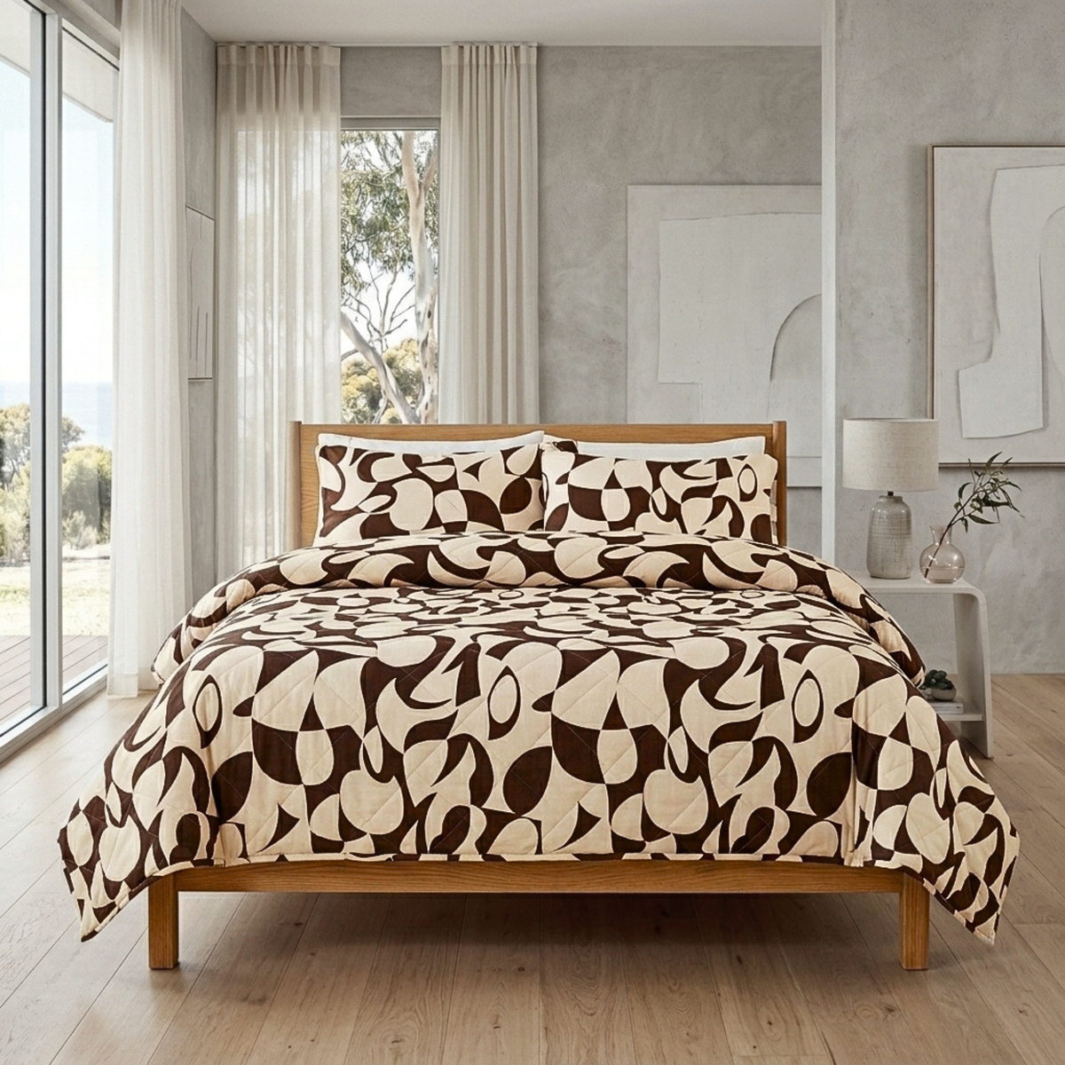 Scandi Taupe Bedspread Set