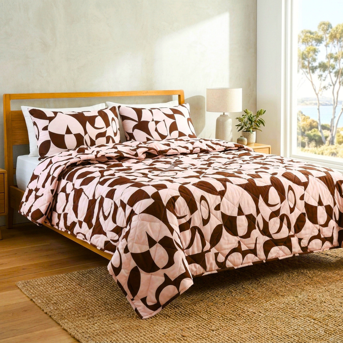Scandi Rosewood Bedspread Set