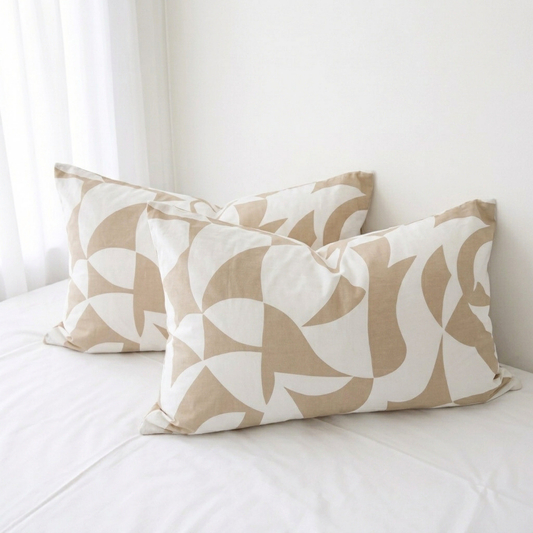 Pure Cotton Standard Pillowcases – Scandi Beige