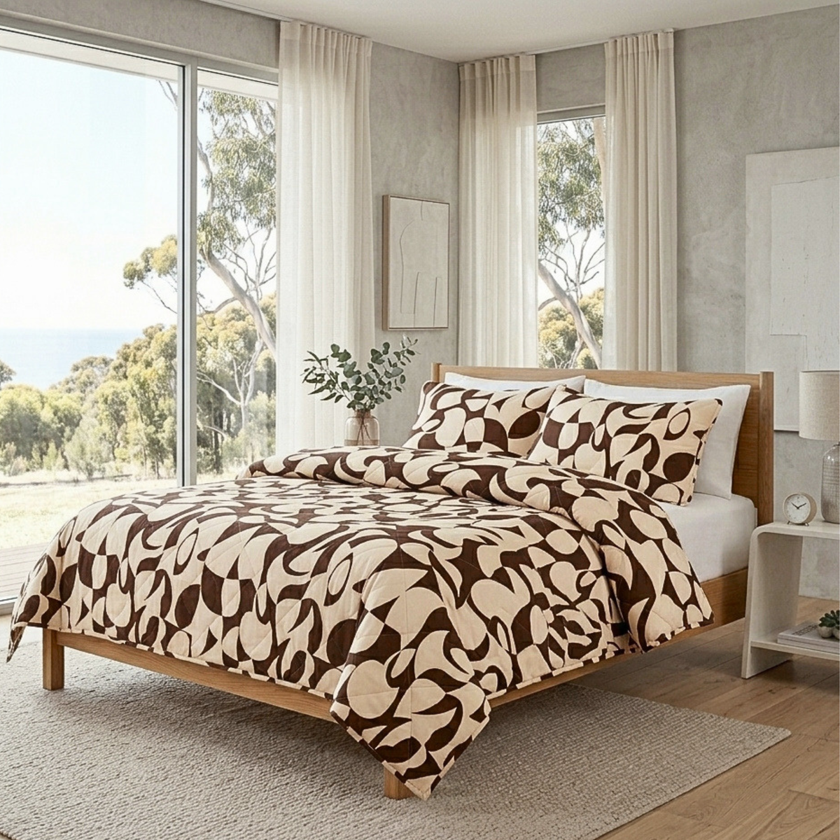 Scandi Taupe Bedspread Set