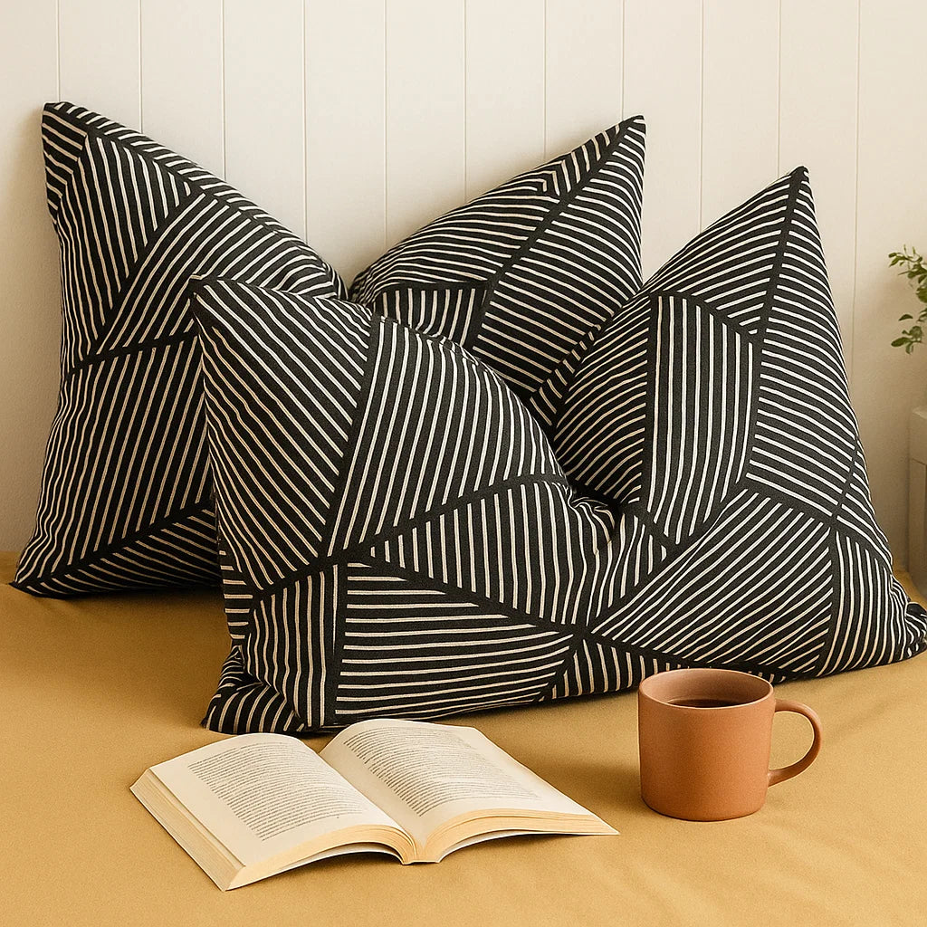 Eclipse Ivory Pillowcases-Standard size | 100% Cotton