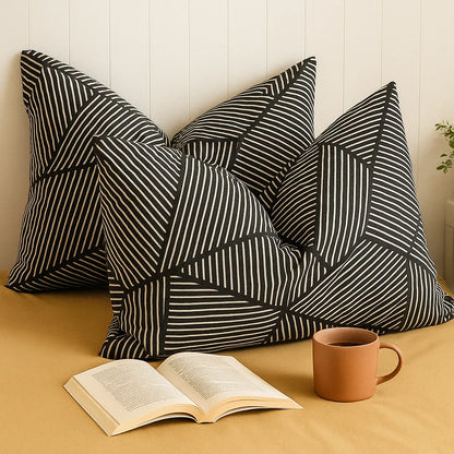 Eclipse Ivory Pillowcases-Standard size | 100% Cotton