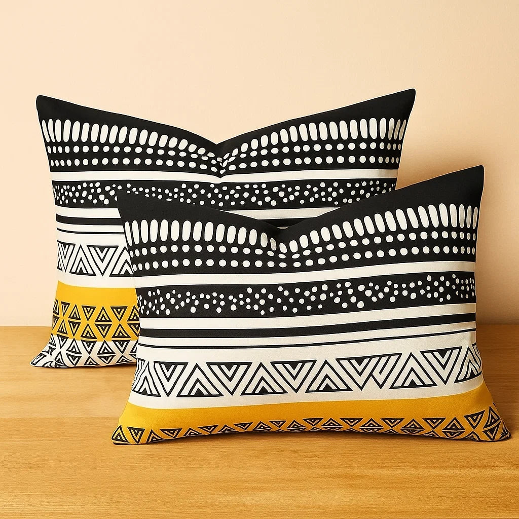 Black & Yellow Ember Pillowcases-Standard size|100% Cotton
