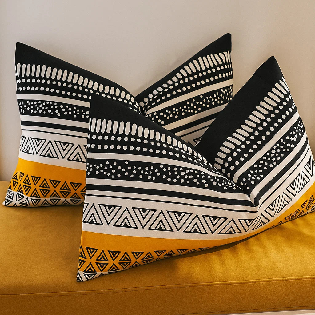 Black & Yellow Ember Pillowcases-Standard size|100% Cotton