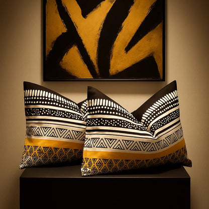 Black & Yellow Ember Pillowcases-Standard size|100% Cotton