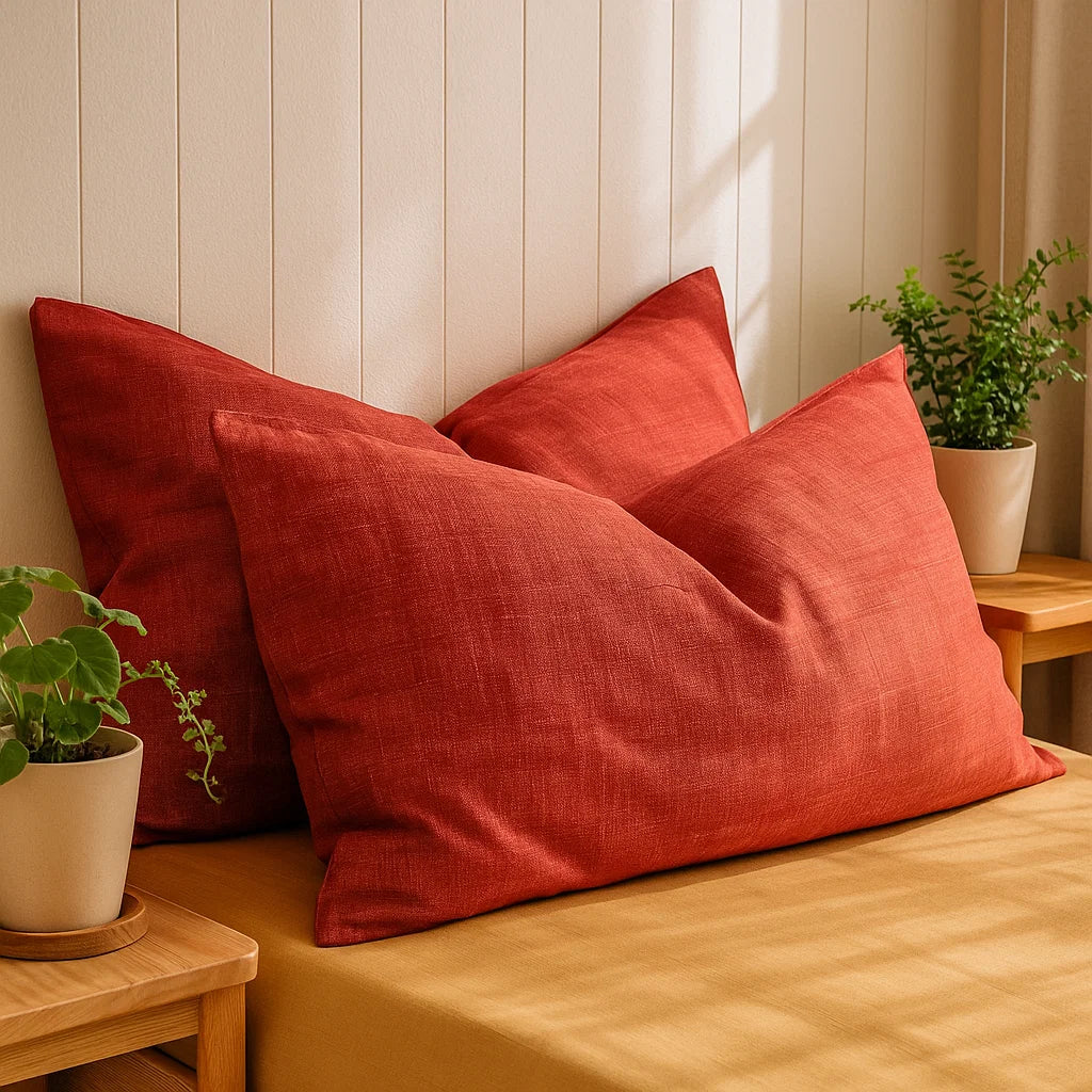 Coral Textured Print Pillowcases-Standard size | 100% Cotton