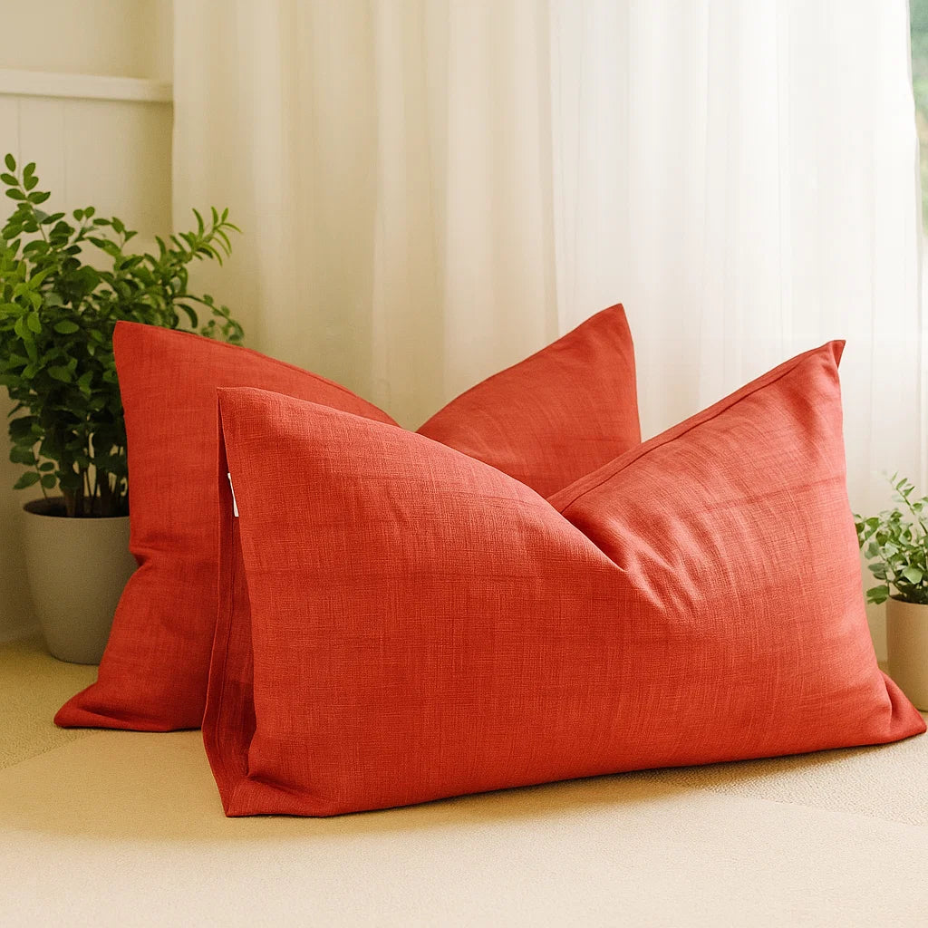 Coral Textured Print Pillowcases-Standard size | 100% Cotton