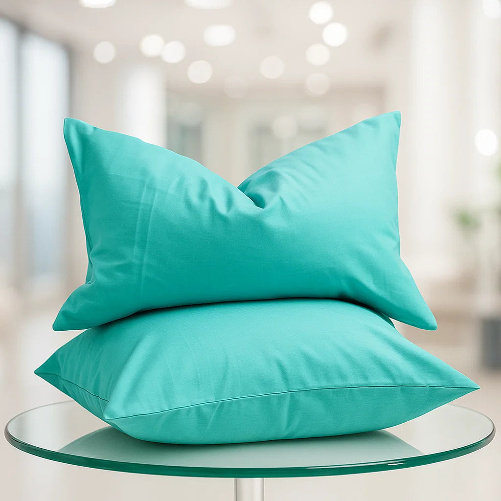 Aqua Green Pillowcases – Standard Size | 100% Cotton