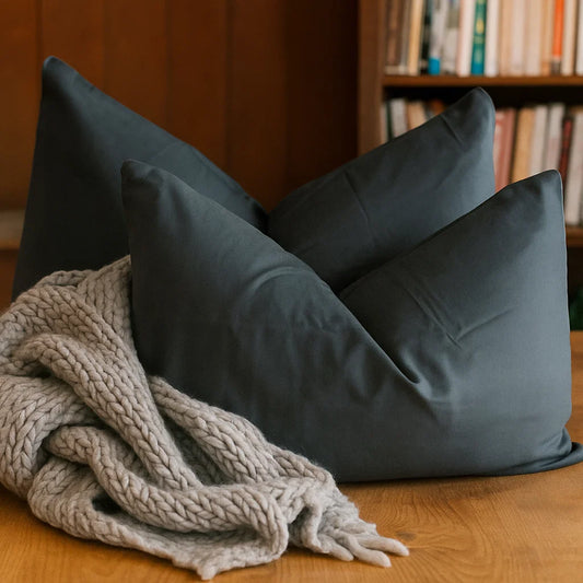 Steel Blue Pillowcases-Standard size | 100% Cotton