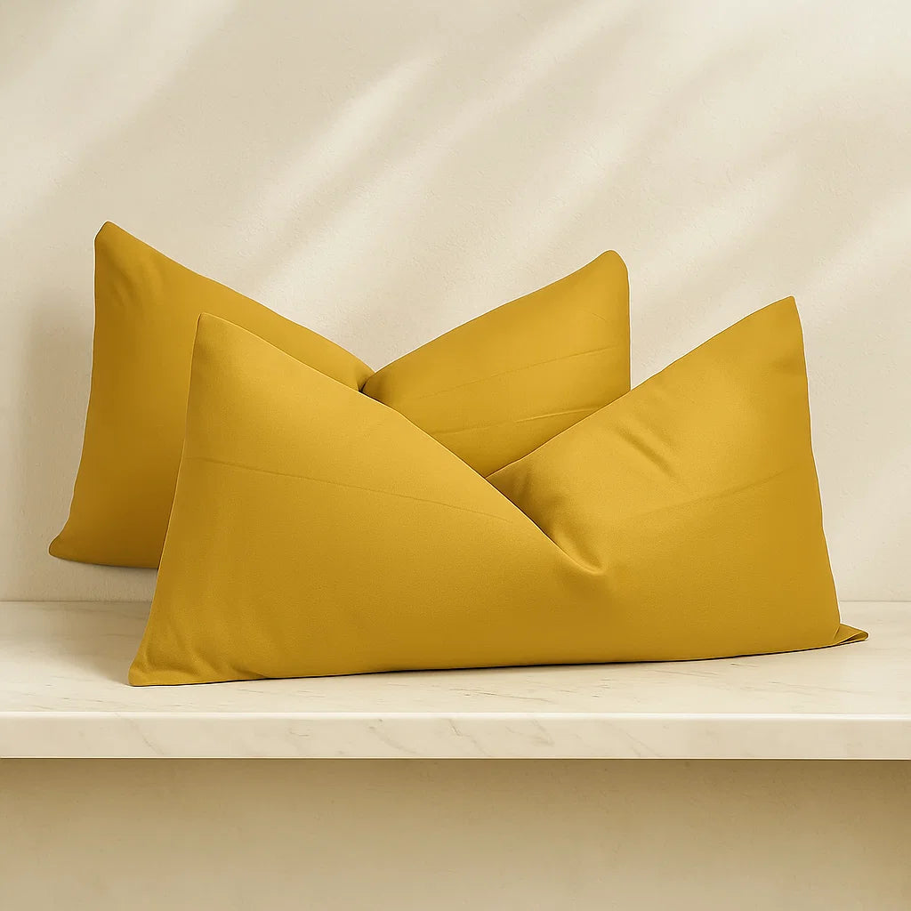 Mustard Pillowcases-Standard size | 100% Cotton