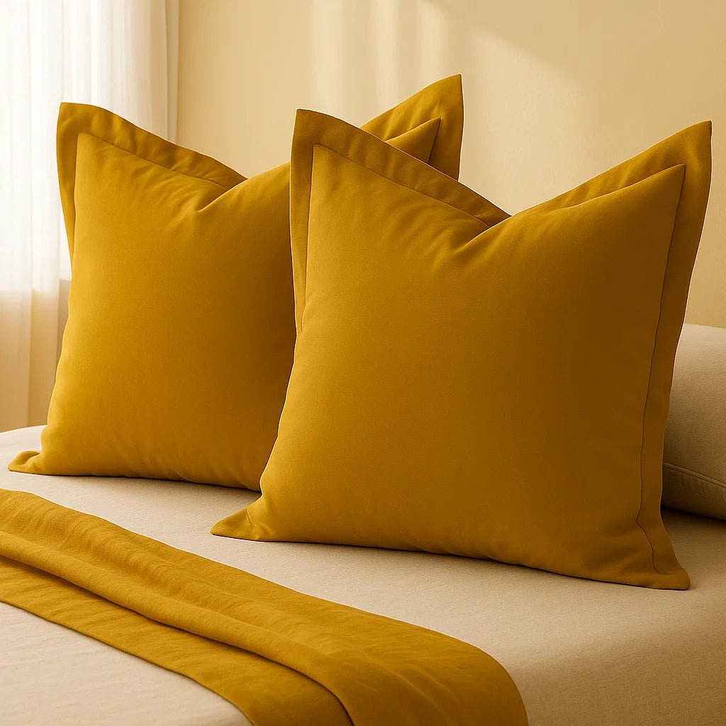 Mustard Europeon Pillowcase | 100% Cotton