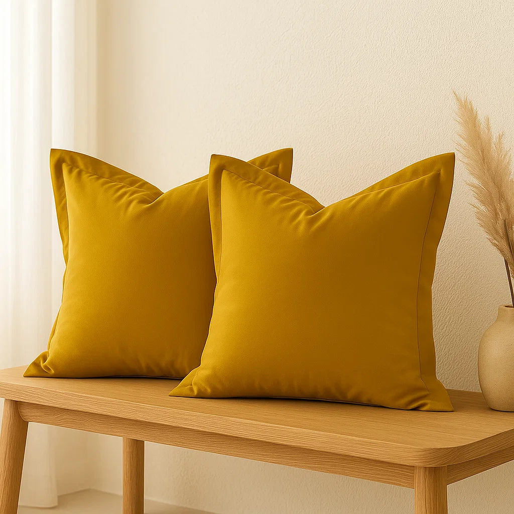 Mustard Europeon Pillowcase | 100% Cotton