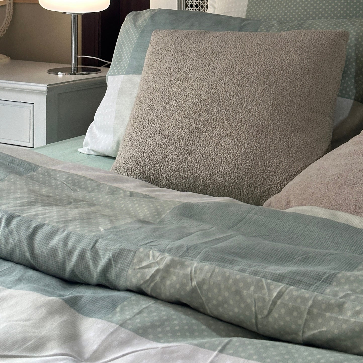 Check Quilt Cover Set-Pastel Green | Classic Hotel Luxury