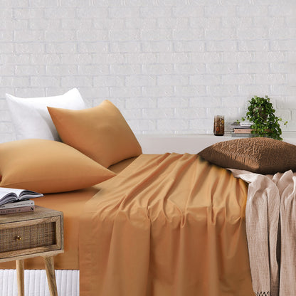 Sheet Set With Pillow Covers | Royale Cotton Bed Sheet Latte