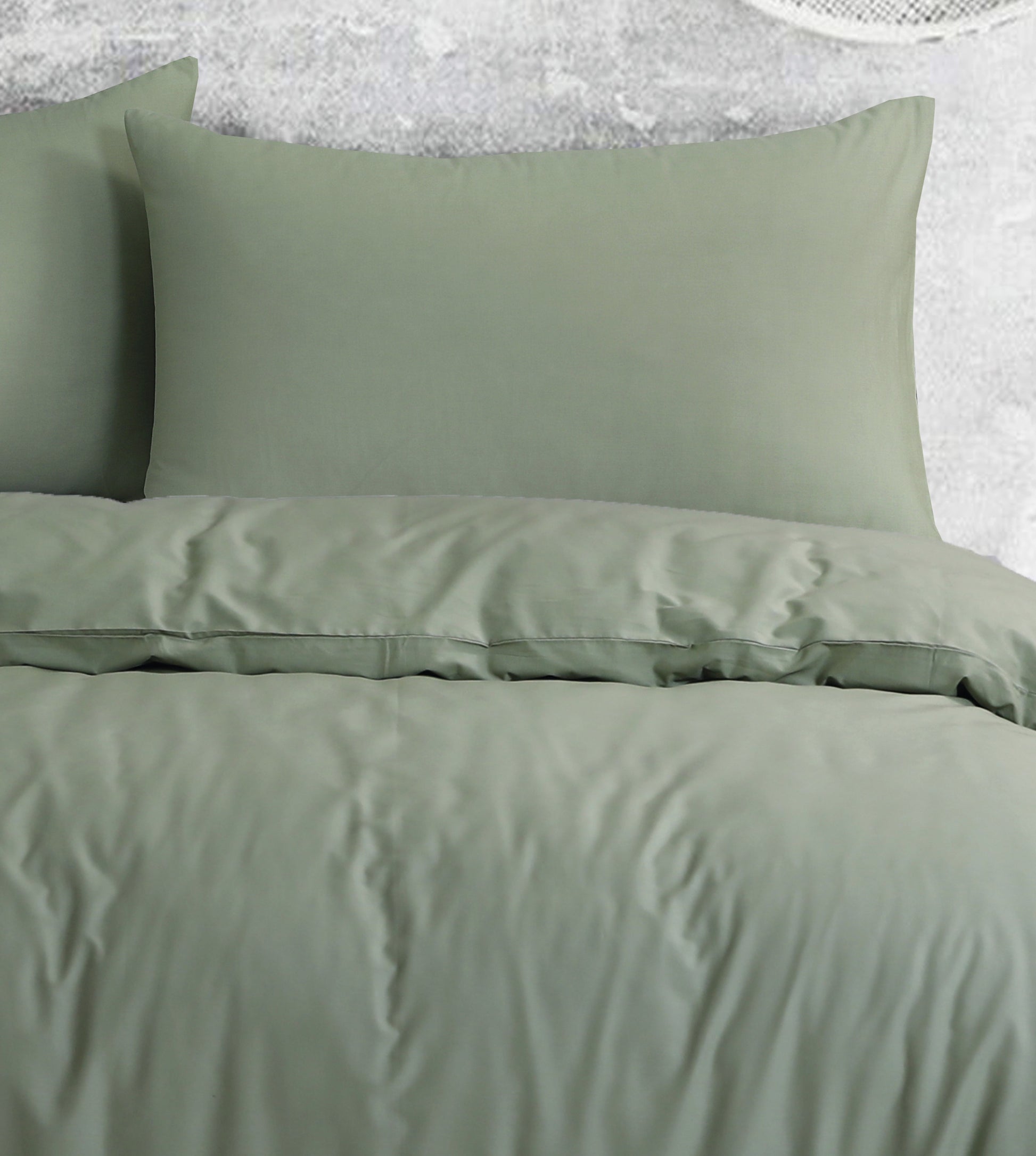 Quilt Cover Set with European Pillow Covers | Royale Cotton Light Sage
