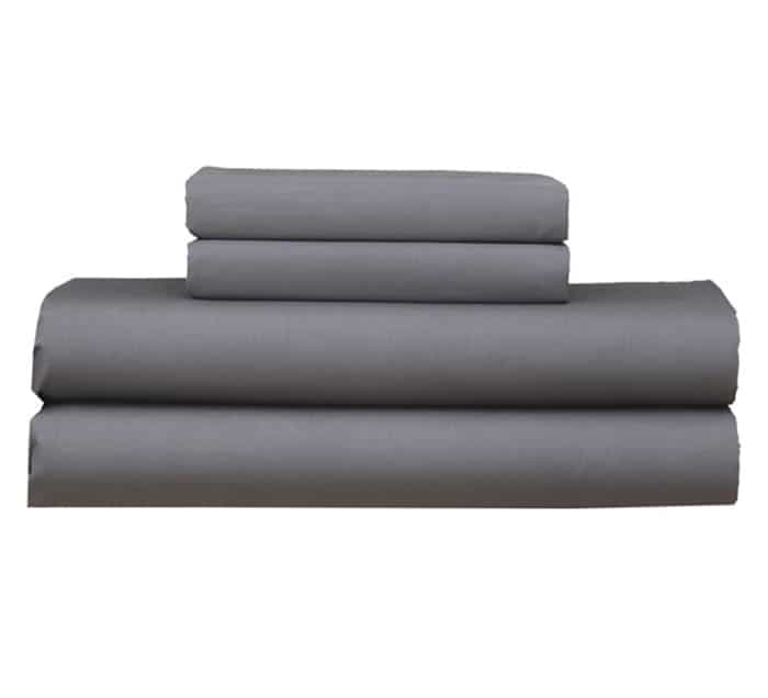 Fitted Sheet with Pillow Covers | Dark Grey