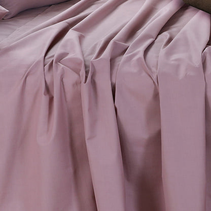 Cotton Rich Flat & Fitted Sheet Set – Light, Durable with a Crisp Finish | Dawn Pink