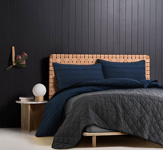 Coverlets | Grey Black Stripes