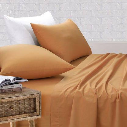 Sheet Set With Pillow Covers | Royale Cotton Bed Sheet Latte