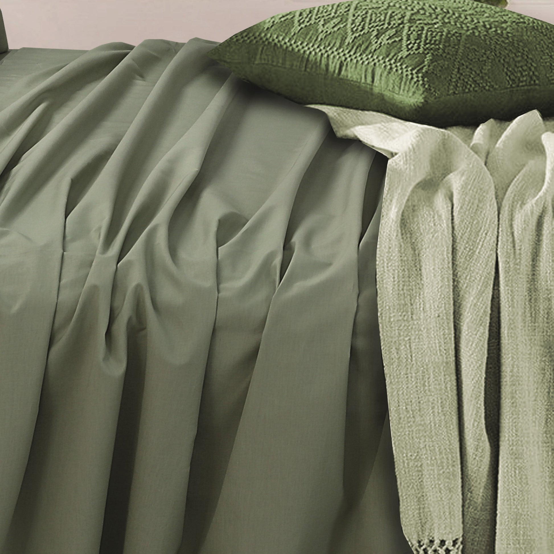 Bed Sheets with Pillow Covers | Royale Cotton Sheet Set Light Sage