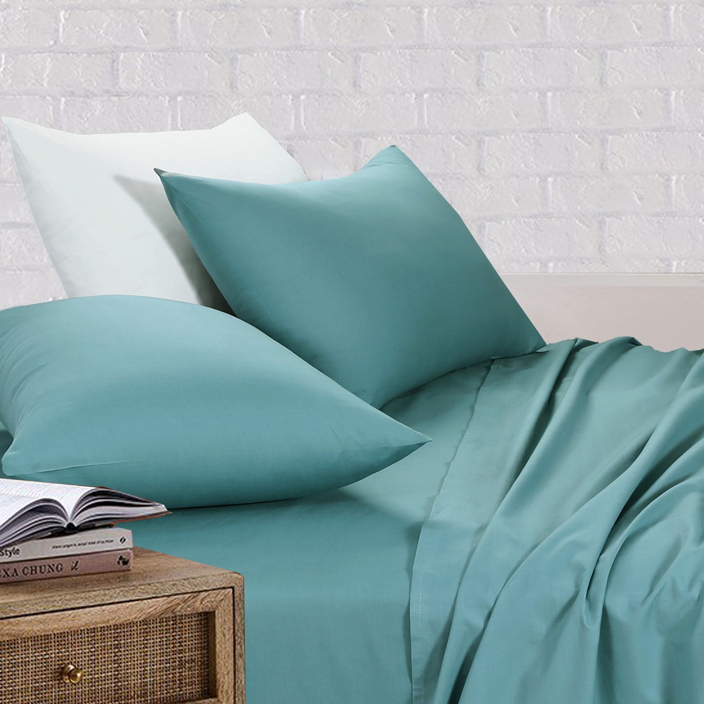 Sheet Set | Mint Green Bed Sheet with Pillow Covers