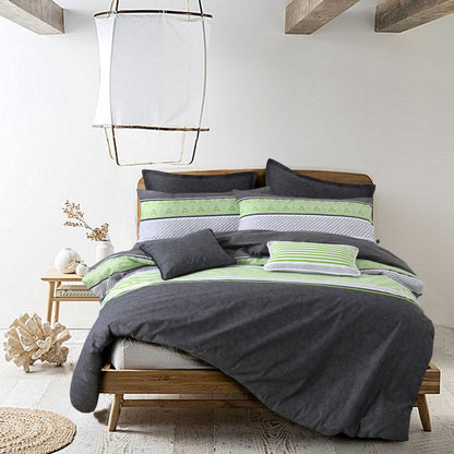 100% Cotton Quilt Cover with Extra Standard Pillow Covers | Topaz Green