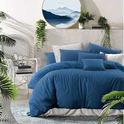 100% Cotton Quilt Cover Textured Print | Nautical Twilight