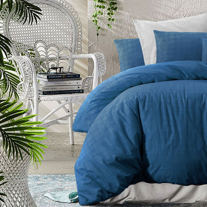 100% Cotton Quilt Cover Textured Print | Nautical Twilight