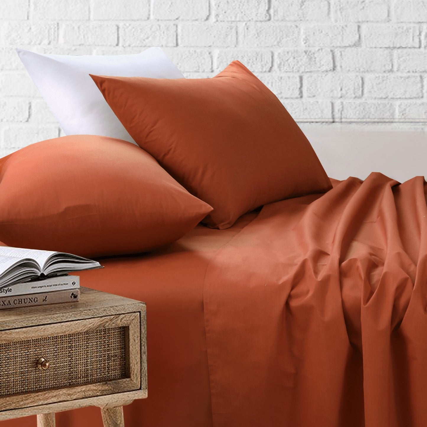 Rust Bed Sheet with Pillow Covers | Sheet Set