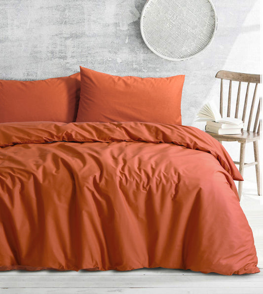 Doona Cover with Extra Standard Pillow Covers | Royale Cotton Rust