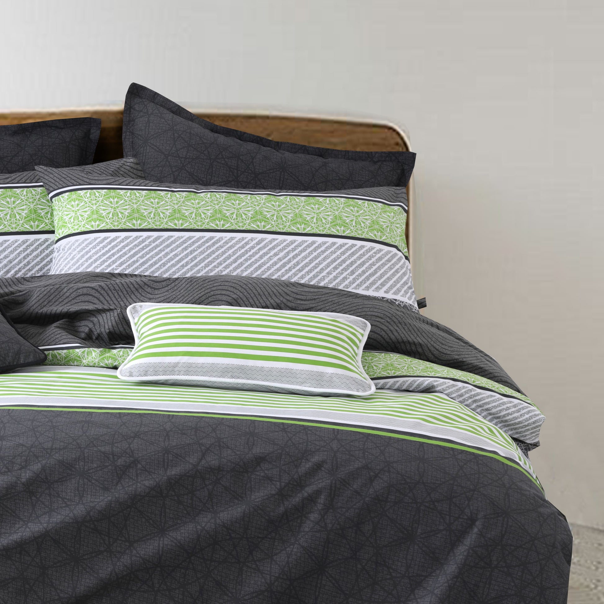 100% Cotton Quilt Cover with Extra Standard Pillow Covers | Topaz Green