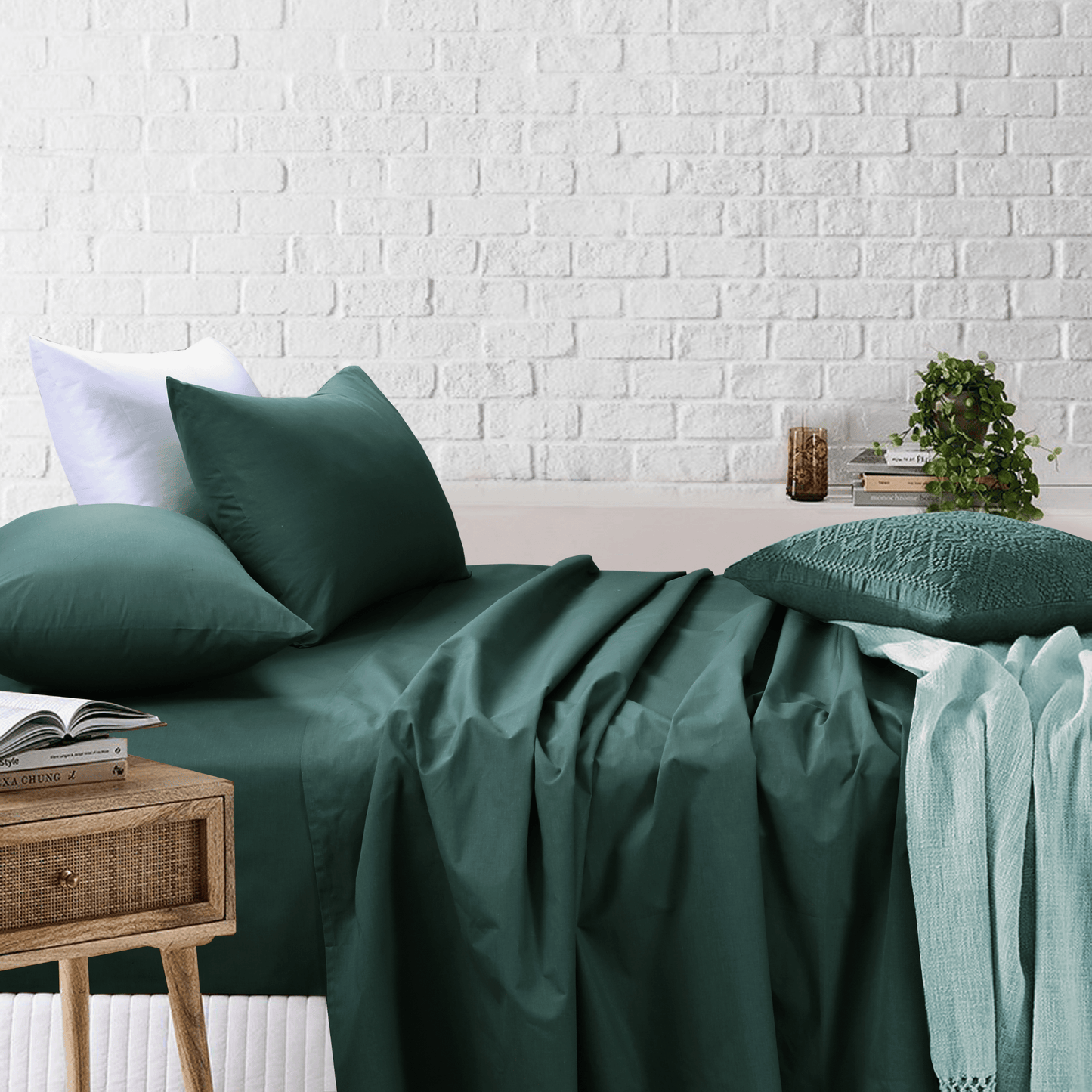 Sheet Set With Pillow Covers | Royale Cotton Bed Sheet Sage