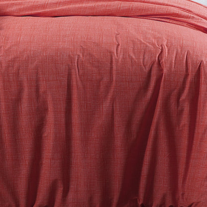 100 % Cotton Duvet Cover Textured Print | Living Coral
